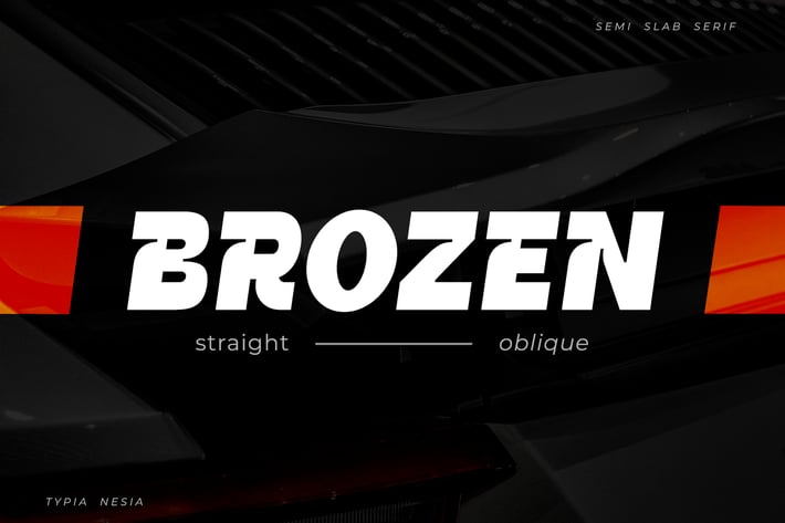 Brozen Sport Racing Game Slab Serif