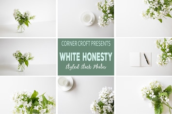 White Honesty Styled Stock Photo Bundle