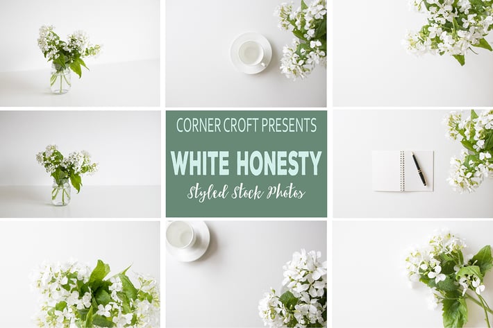 White Honesty Styled Stock Photo Bundle