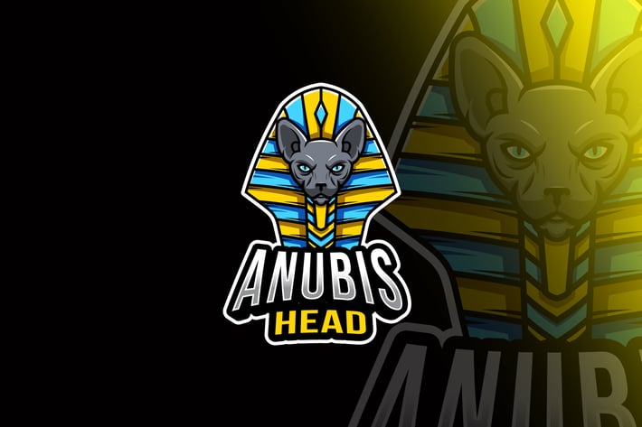 Anubis Head Esport Logo Template