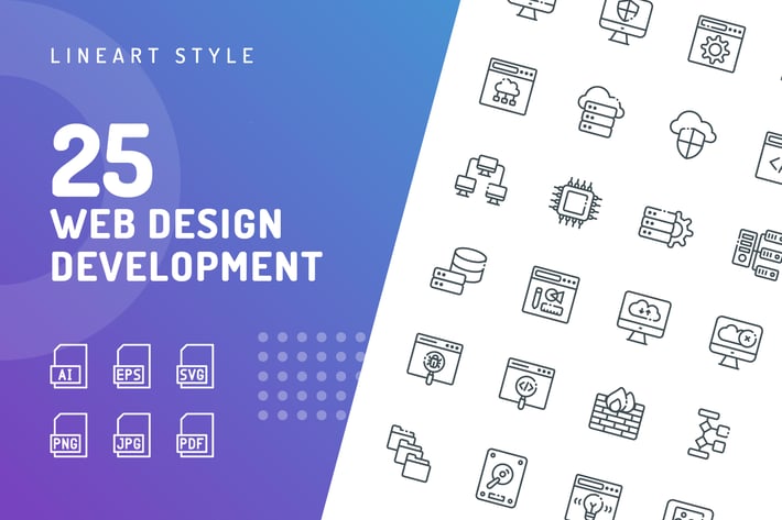 Web Design Development Line Icons