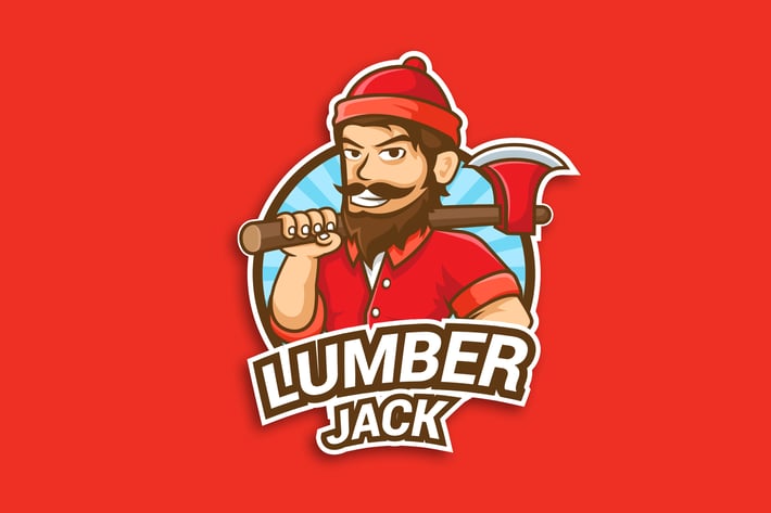 Professional Lumberjack Occupation Logo Vector