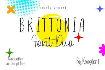 Brittonia Font Duo - Handwritten & Script Typeface