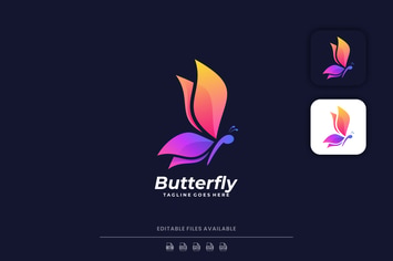 Butterfly Gradient Colorful Logo