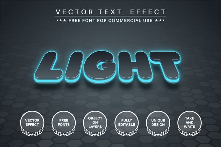 Blue flash - editable text effect,  font style