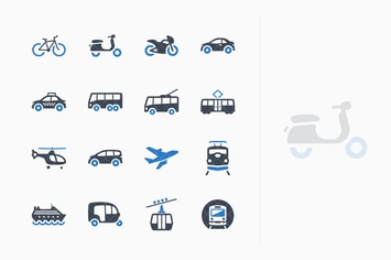 Transportation Icons - Blue Series