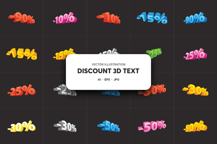 Discount Text Sale With Numbers