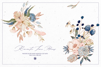 Watercolor Romantic Time Flowers