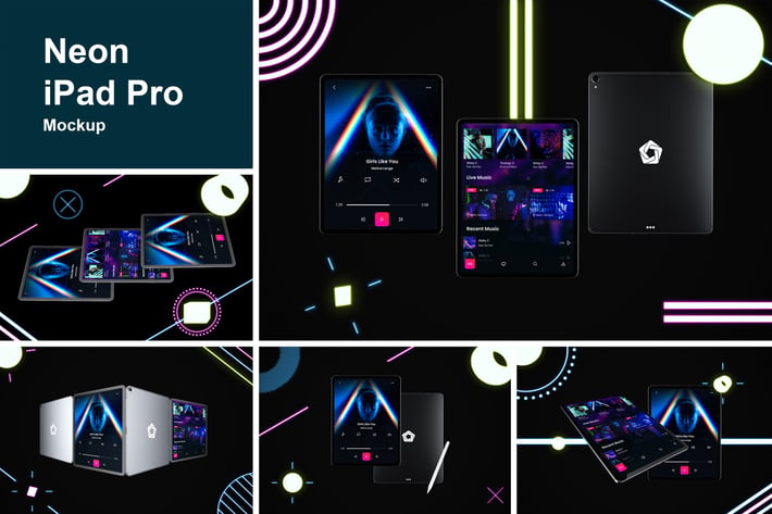 Neon iPad Pro Mockup