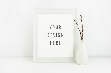 White picture frame mockup