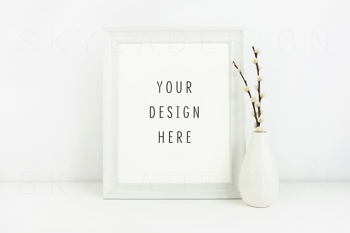 White picture frame mockup