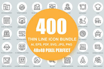 Set of Business Line icons