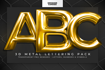 3D Metal Lettering Pack