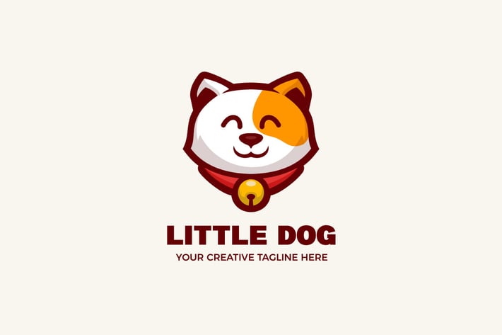 Cute Dog Cartoon Mascot Logo Template