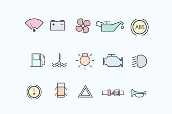 15 Car Dashboard Icons