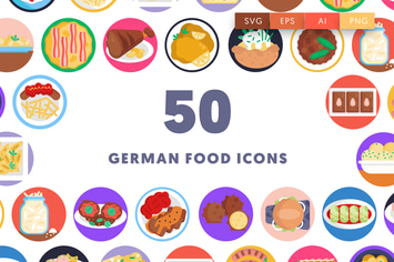 50 German Food Icons