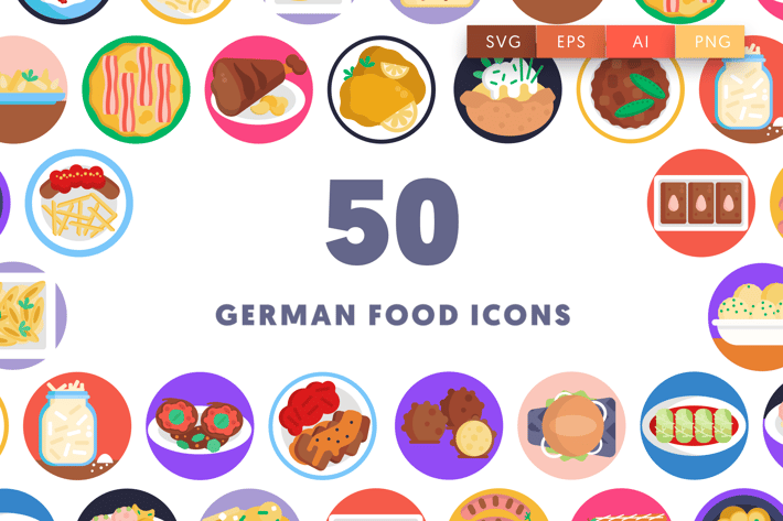 50 German Food Icons