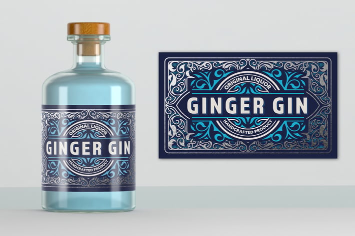 Vintage liquor label
