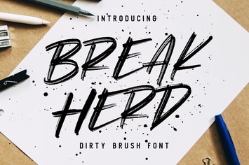 Break Herd  - Dirty Brush Font