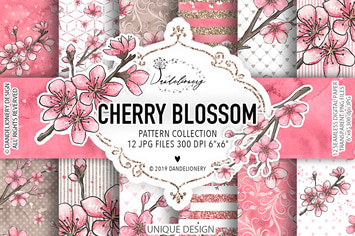 Cherry Blossom digital paper pack