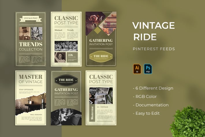 Vintage Ride | Pinterest Post Template