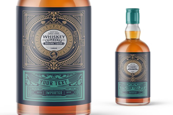 Vintage Whiskey Label Packaging Layout 