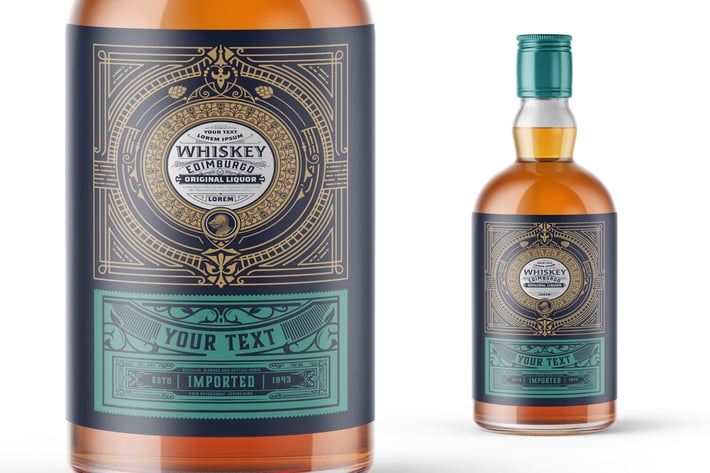 Vintage Whiskey Label Packaging Layout 