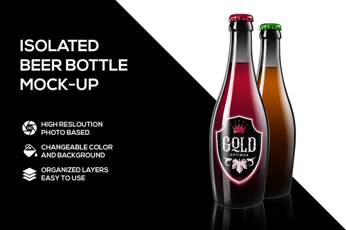 Beer bottle mockup