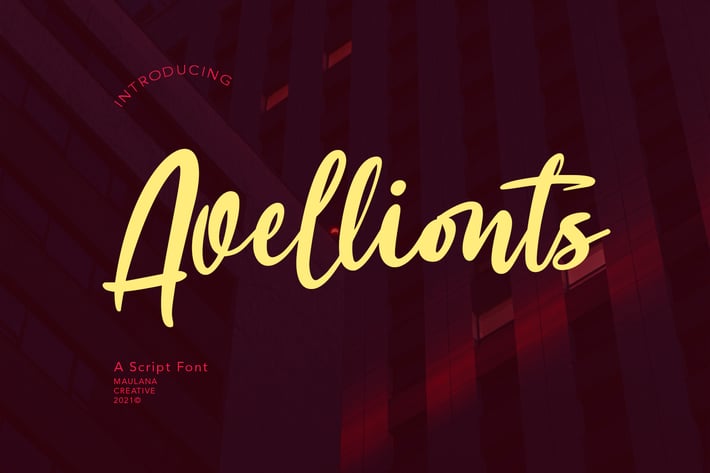 Avellionts Script Display Font