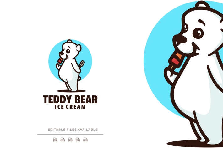 Teddy Bear Cartoon Logo