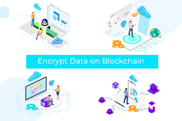 Encrypt Data on Blockchain Isometric 1 - TU	