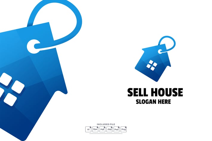 Sell House Gradient Logo Template