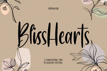 BlissHearts Handwriting Font