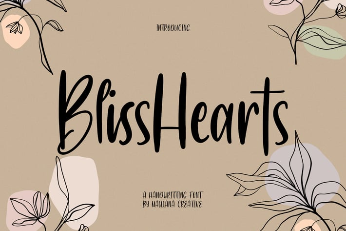 BlissHearts Handwriting Font