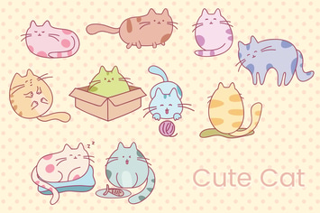 Cute Cat Hand Drawn