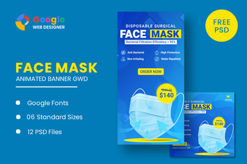 Face Mask Animated Banner Google Web Designer