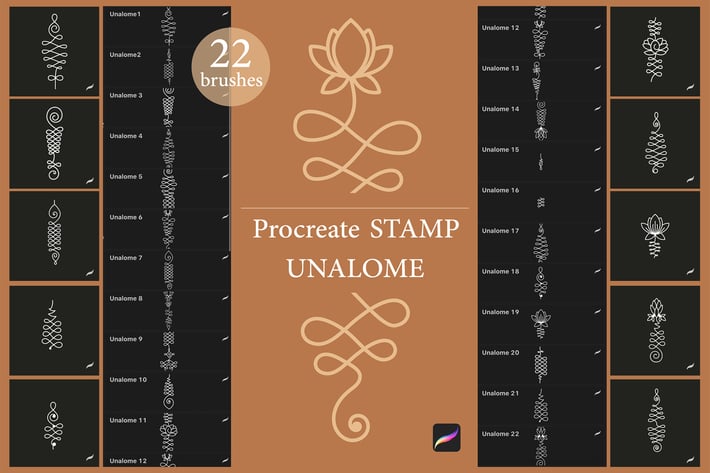 Procreate stamp brushes Unalome