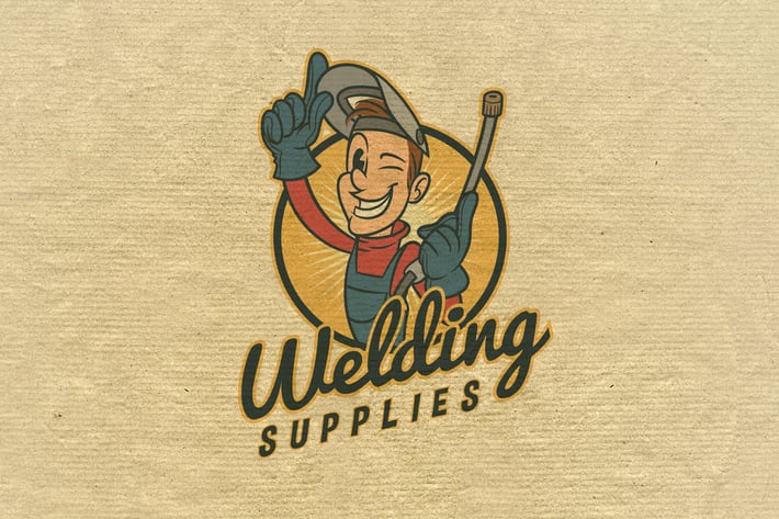 Retro Vintage Cartoon Welder Mascot- Welding Logo
