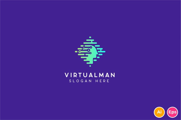 Virtualman Technology Logo Template