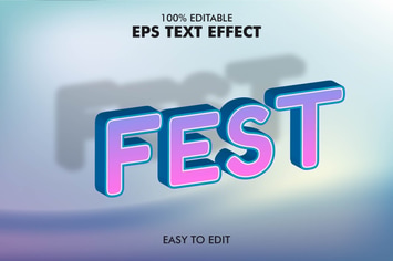 Fest -  Editable 3D Text Effect EPS 