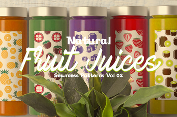 Natural Fruit Juices Seamless Patterns Vol2