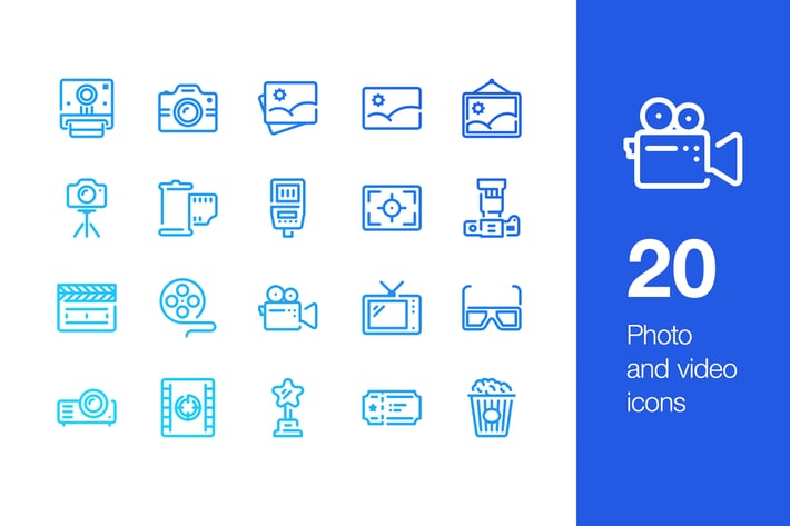 20 Photo and video icons