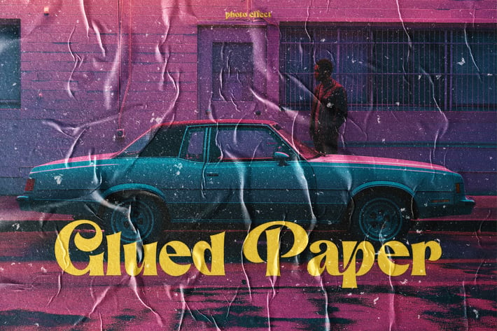 Glued Crumpled Paper Photo Effect