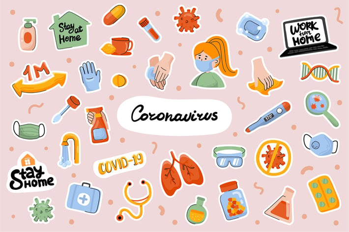Coronavirus Stickers Set