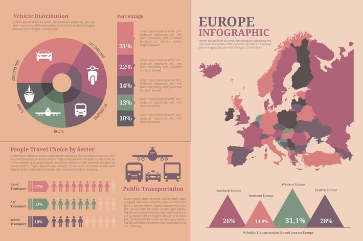 Europe Map - Geographic infographic templates