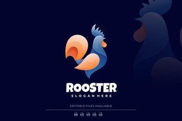 Rooster Gradient Colorful Logo