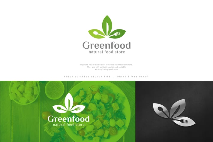 Green Food Logo Template