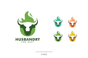 Cow Head Color Logo