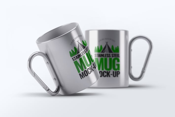 Steel Portable Mug Mock-Up