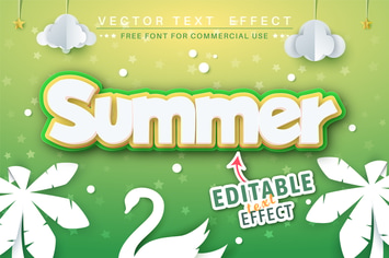 Summer - editable text effect, font style